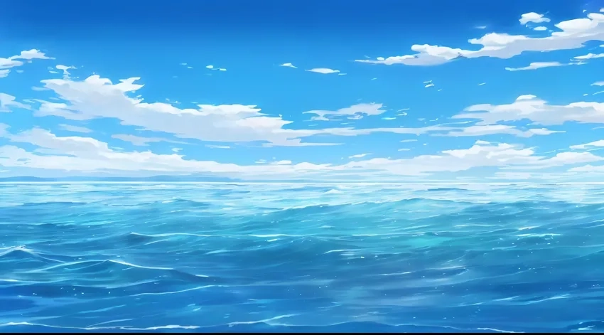 Poster anime biển phong cách nghệ thuật cực hút mắt