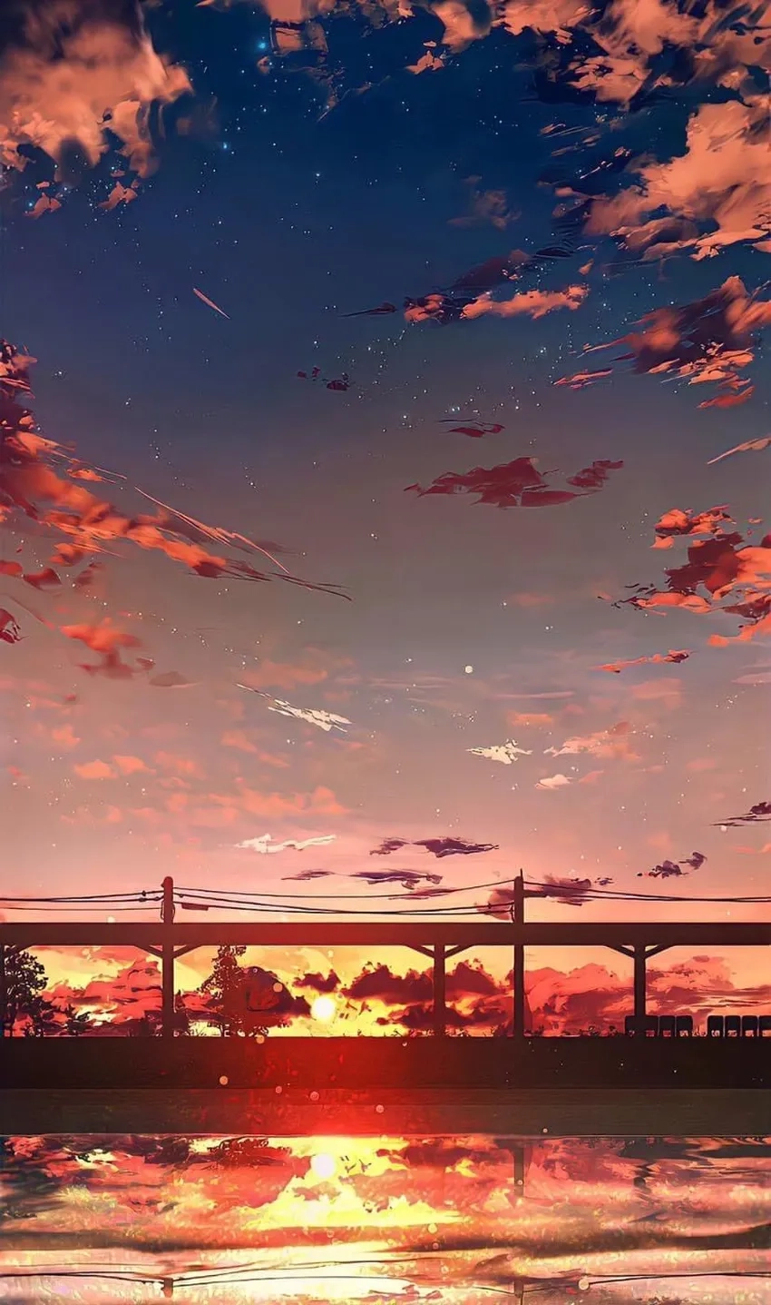 Thưởng thức hình nền anime bình minh dịu nhẹ, thư giãn