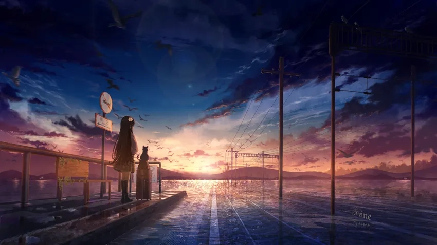 Anime đẹp bình minh mang đến buổi sáng bình yên