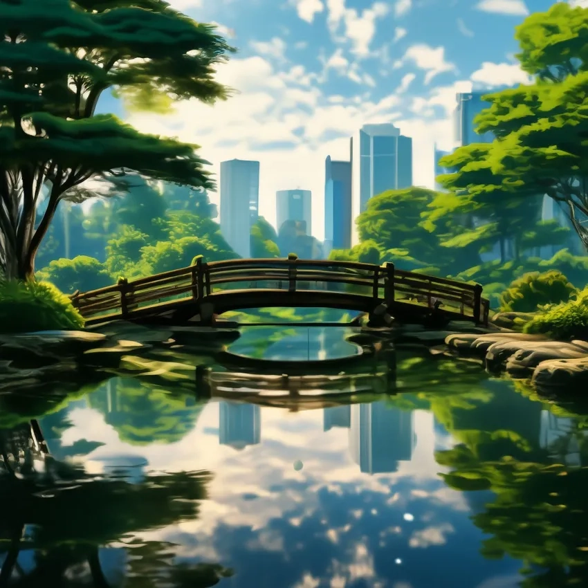 Thưởng thức vẻ đẹp anime phong cảnh công viên tuyệt vời