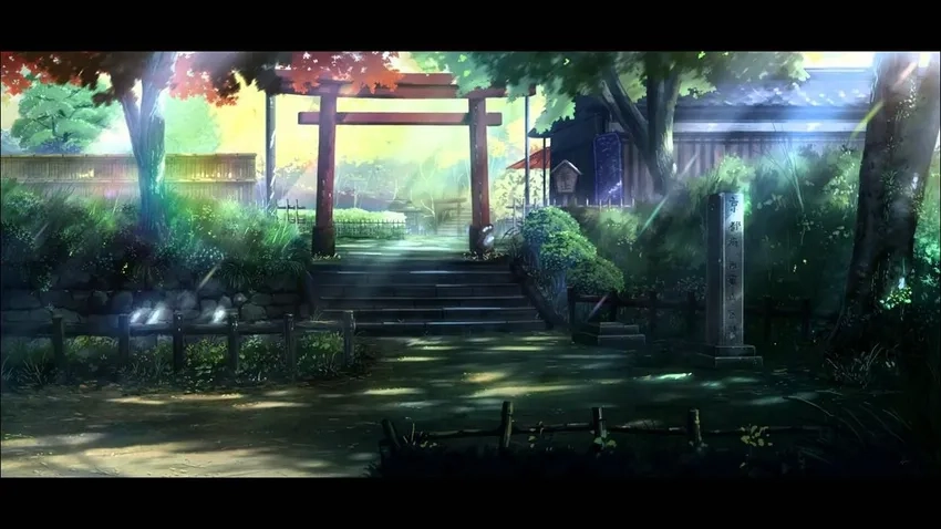 Anime công viên hồ nước yên bình và thư thái