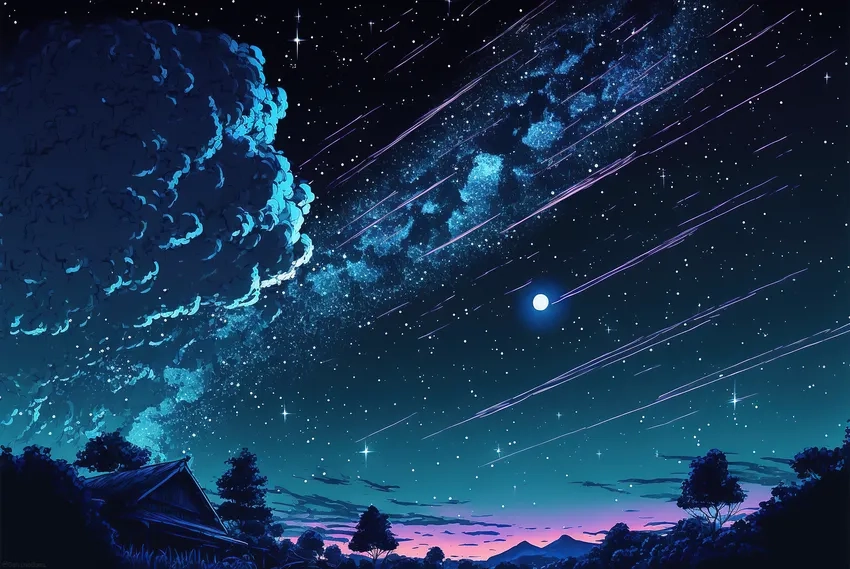 Khám phá hình nền anime đêm lung linh và yên bình
