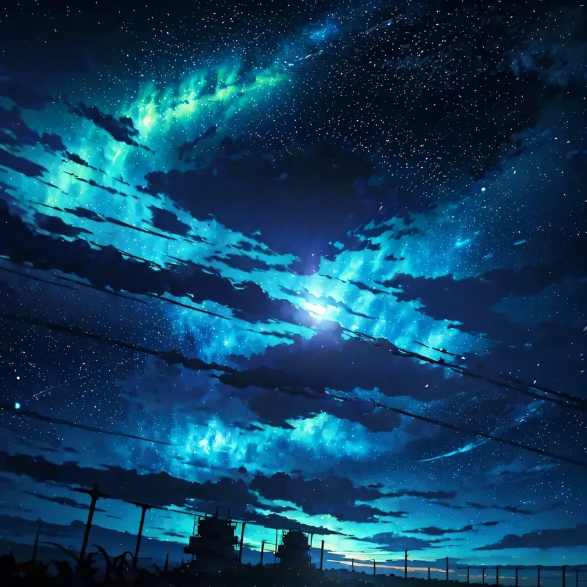 Tải wallpaper anime night sky chiêm ngưỡng trăng sao