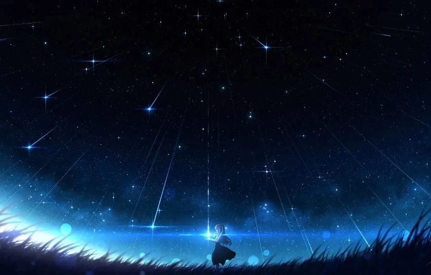Ảnh anime đêm đầy sao rực rỡ cho tâm hồn thư thái