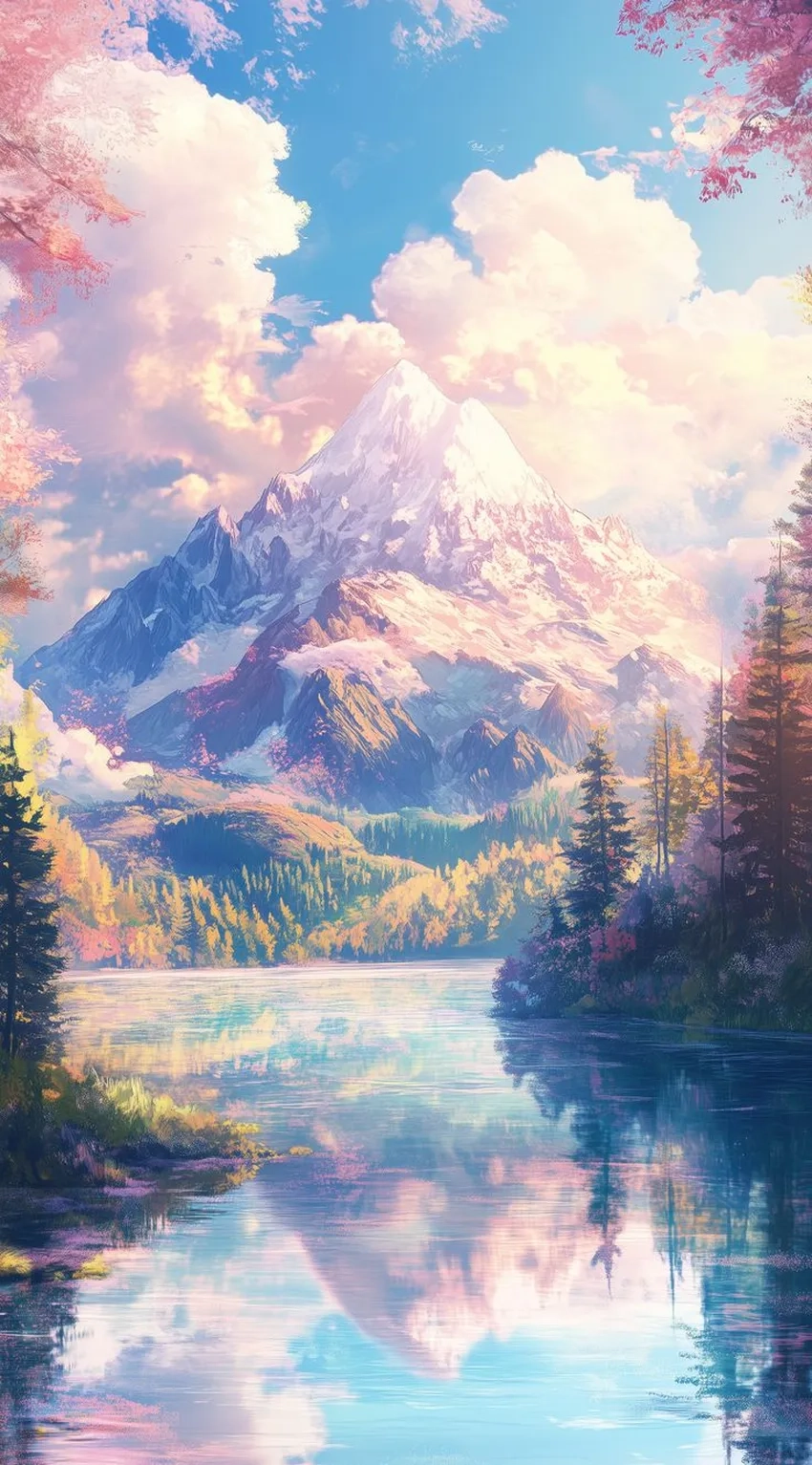 Đón anime phong cảnh đẹp bình minh tươi mới