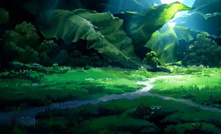 Anime cảnh đồng cỏ rộng lớn thư giãn tâm hồn