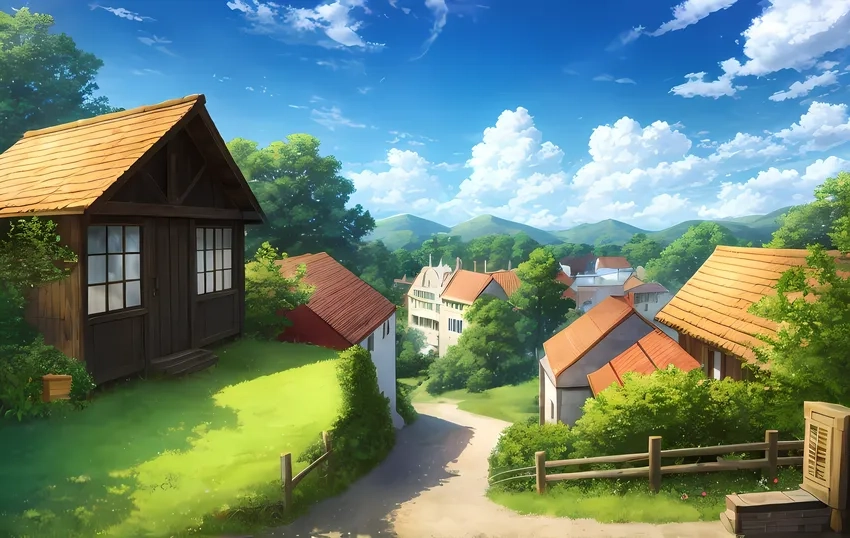 Anime phong cảnh ruộng đồng xanh mướt làm say lòng người