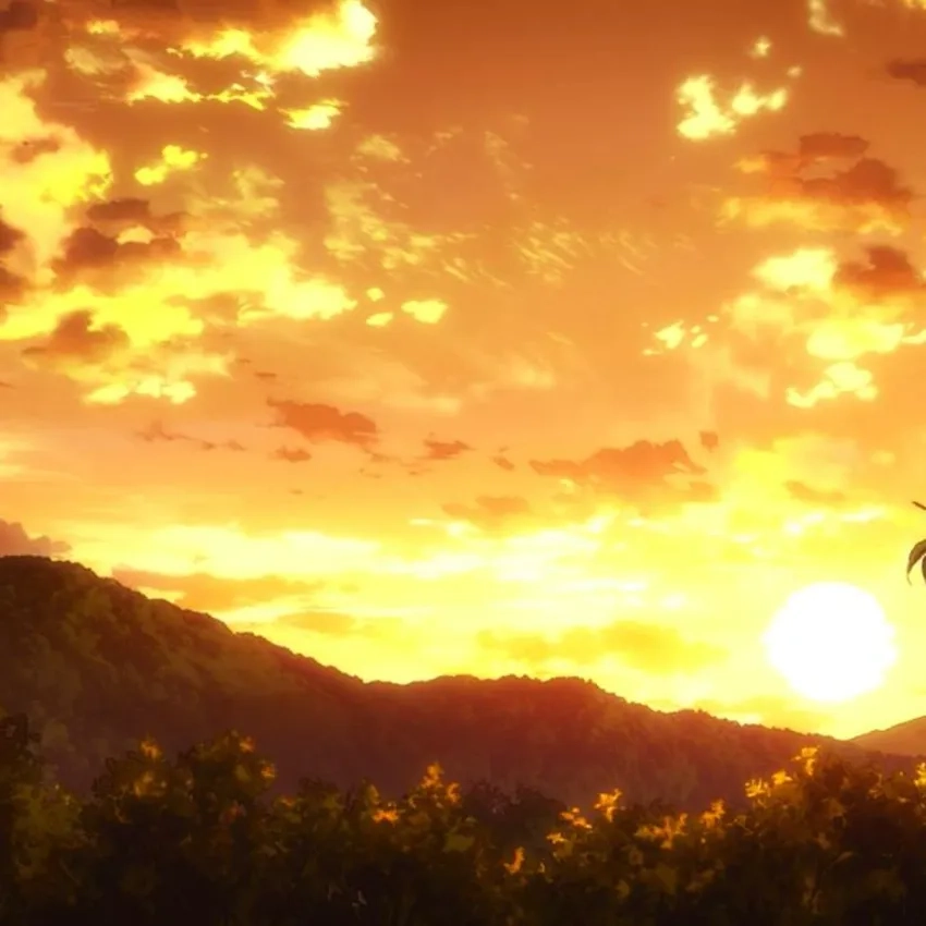 Phong cảnh hoàng hôn anime đẹp mê hoặc lòng người