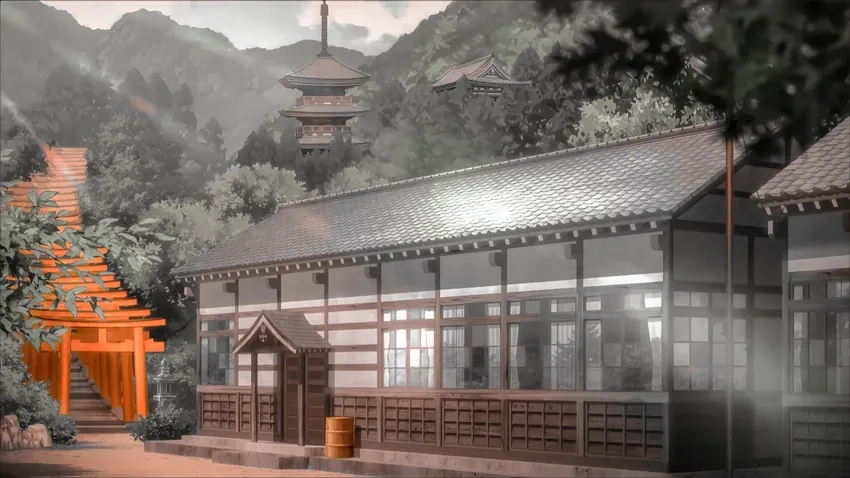 Ảnh anime phong cảnh trường học sống động và dễ thương