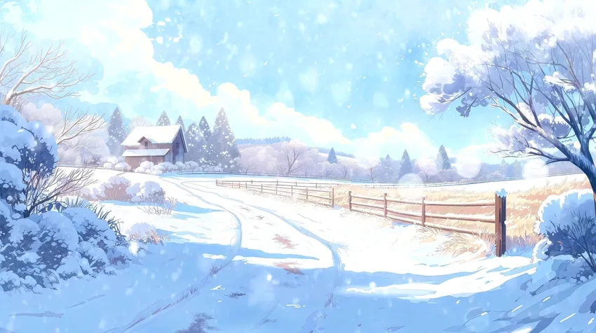 Hình nền mình anime mùa đông chất lượng cao