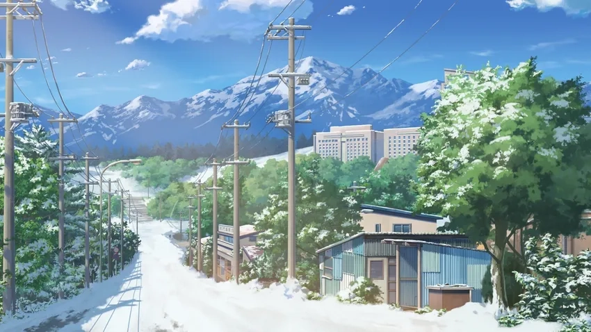 Anime winter snow background ấn tượng và chill