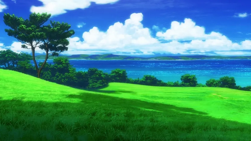 Hình nền anime mùa hè xanh mát đầy sức sống
