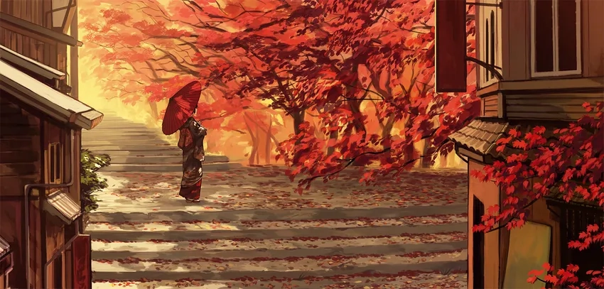 Thưởng thức anime phong cảnh mùa thu lãng mạn tại Kyoto