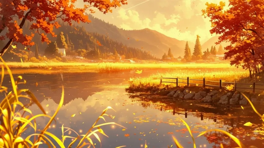 Anime phong cảnh mùa thu lá đỏ đẹp mê hồn ở Tokyo