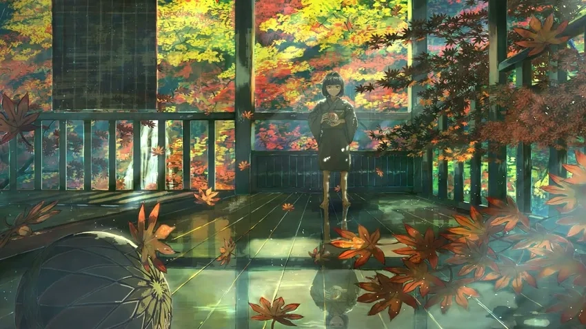 Anime phong cảnh mùa thu lãng mạn tại các công viên Osaka