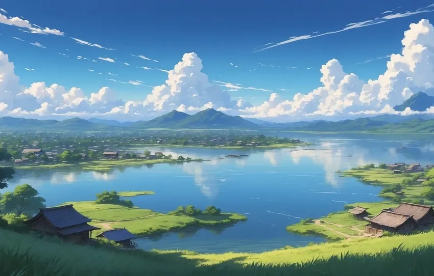 Hình anime phong cảnh thiên nhiên mang đến cảm giác thư thái tuyệt vời