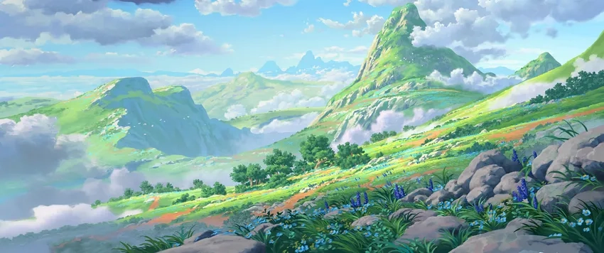 Ảnh anime núi rừng 4K sắc nét và chân thực