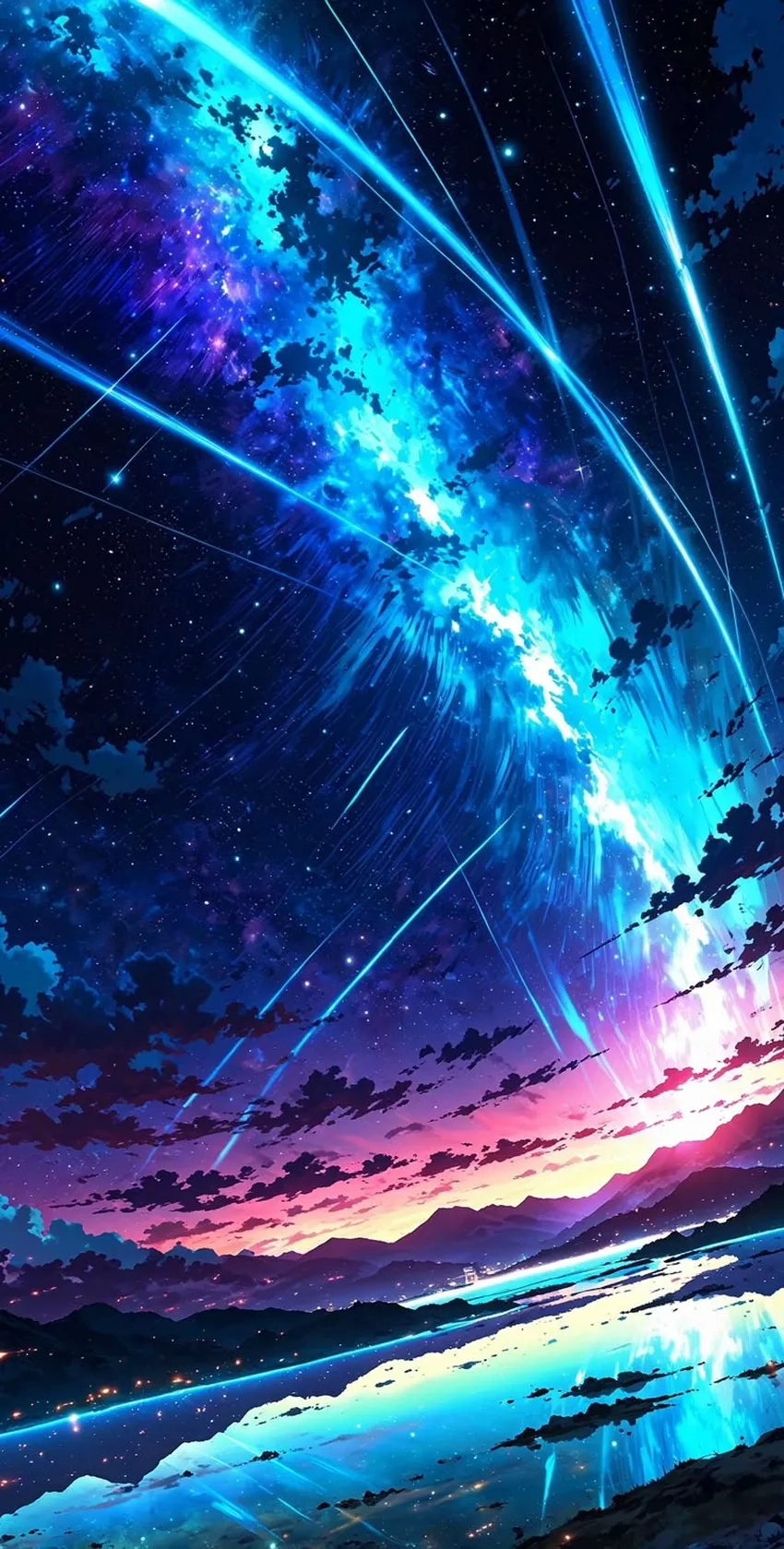 Wallpaper anime galaxy đầy màu sắc cho không gian sống động
