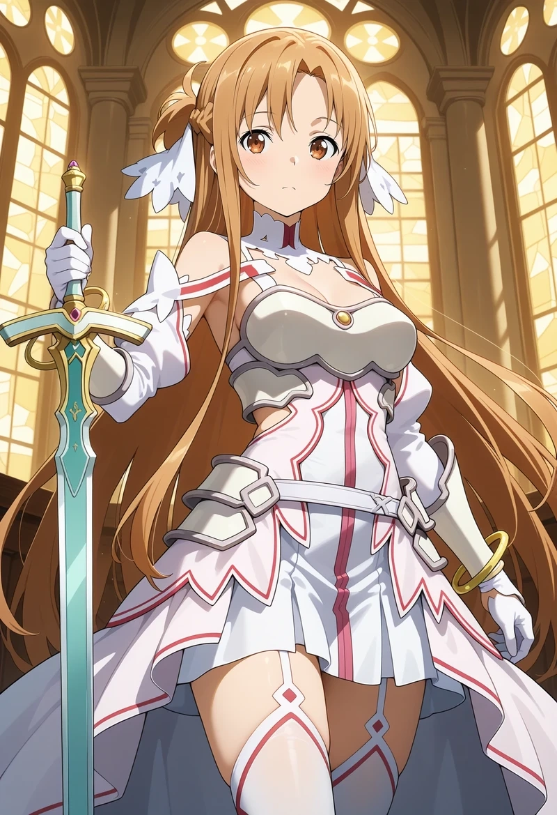 Asuna Yuuki 4K wallpaper với khung cảnh lãng mạn và vẻ đẹp thanh thoát