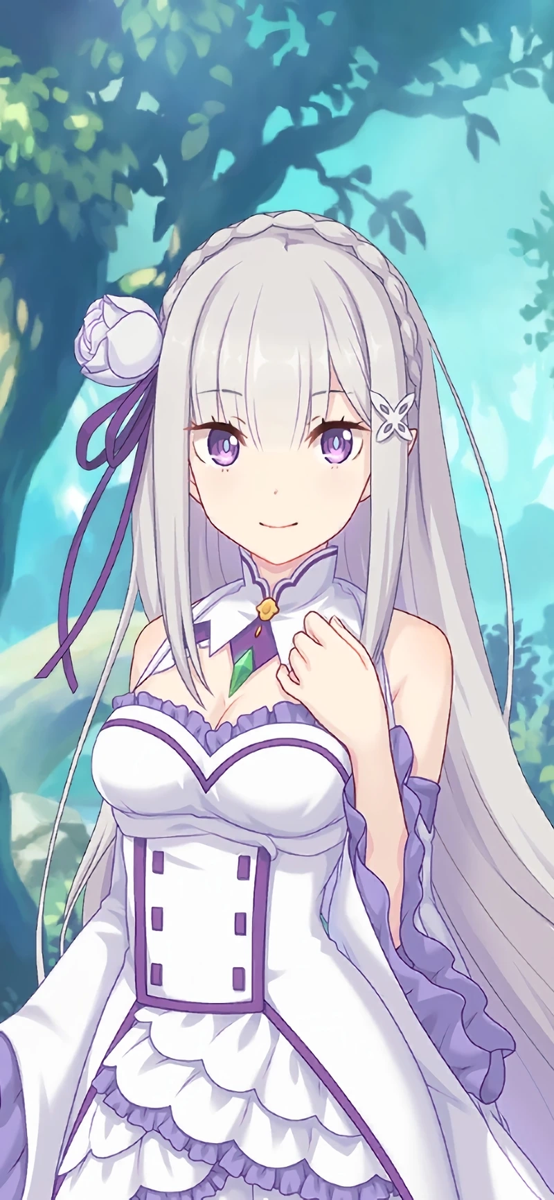 Emilia anime trong trang phục cổ điển thanh lịch