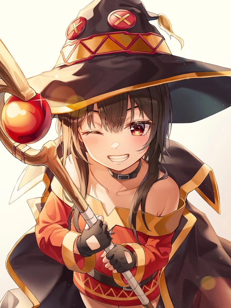 Megumin 4K wallpaper lung linh với hiệu ứng ma pháp
