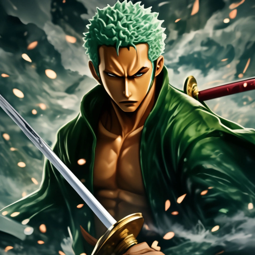Roronoa Zoro thể hiện phong thái mạnh mẽ đầy khí chất