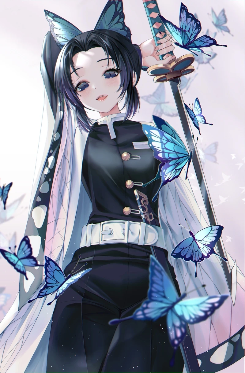 Demon Slayer Shinobu Kocho với ánh mắt sâu lắng và biểu cảm điềm tĩnh