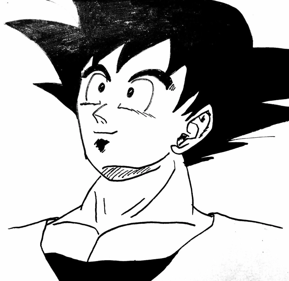 Son Goku art với đường nét sắc sảo và nghệ thuật