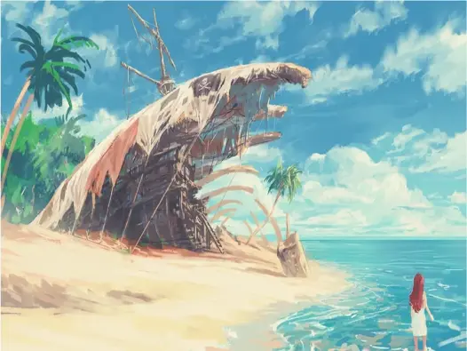 Thưởng thức ảnh anime phong cảnh biển đẹp như tranh vẽ